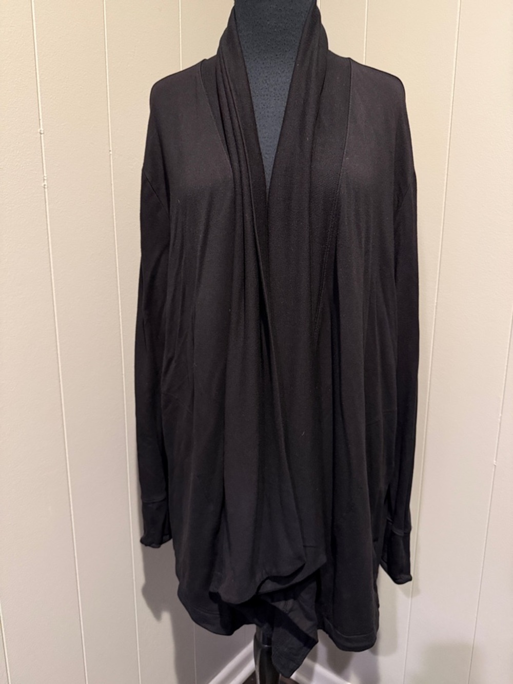 B40 Athleta Women’s Large Black Open-Front Draped Cardigan Active Outdoor